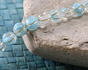 Czech Glass Ice Blue w/ Gold Melon Round 8mm