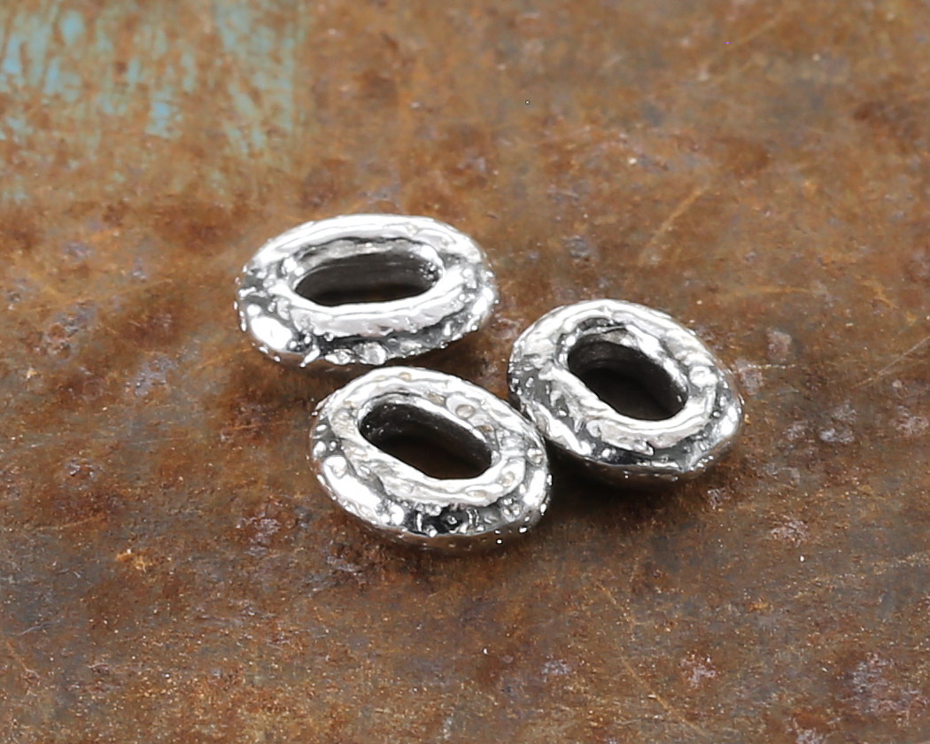 TierraCast White Bronze (plated) Distressed Oval 8x6.5mm