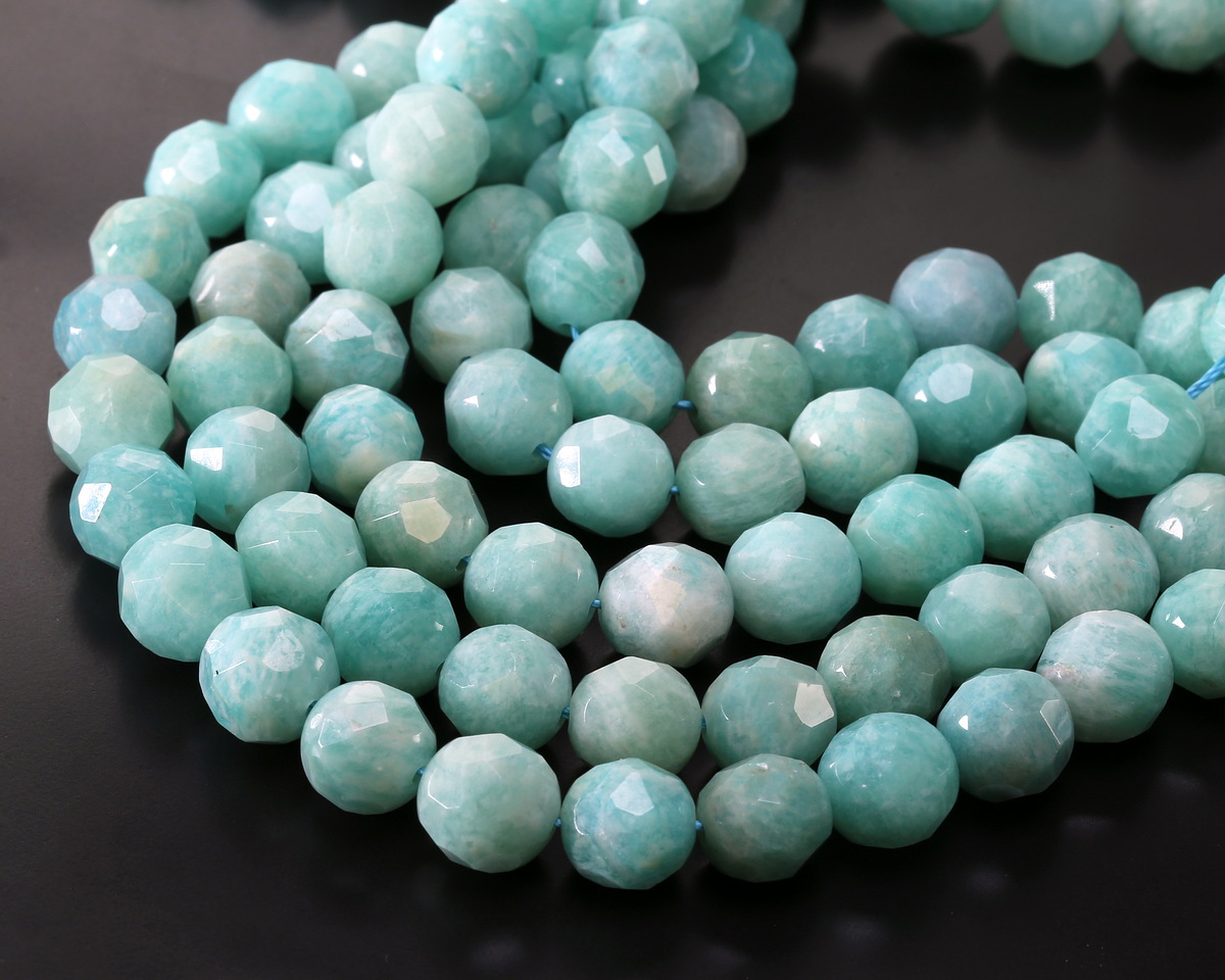 Brazil Amazonite Microfaceted Egg Nugget 10x9mm