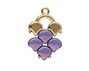 Cymbal Kastro II 24K Gold (plated) Ginkgo Bead End 14x16.5mm