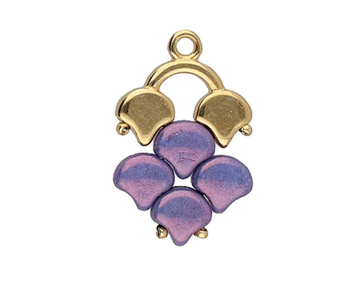 Cymbal Kastro II 24K Gold (plated) Ginkgo Bead End 14x16.5mm