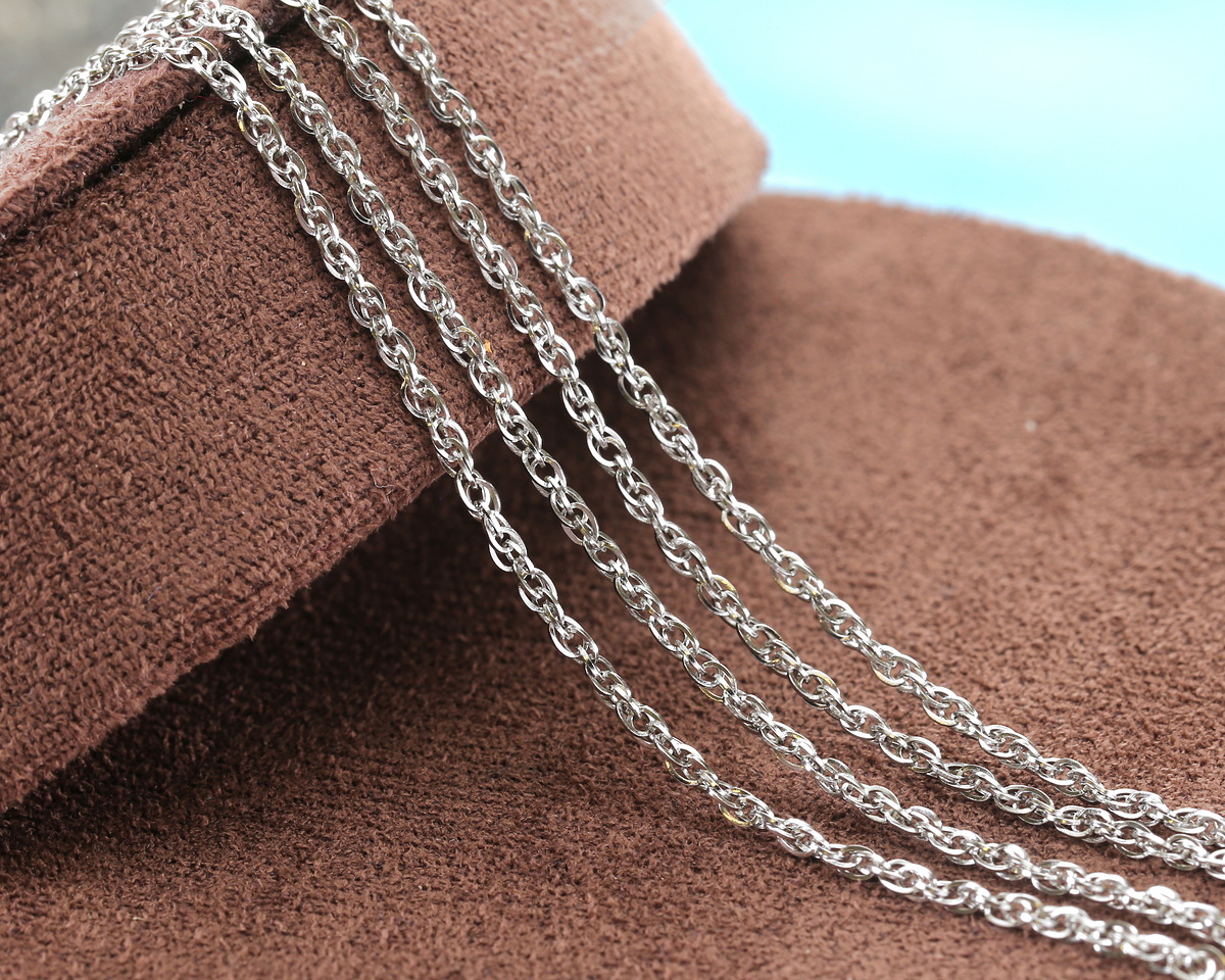 Stainless Steel Figaro Chain, 1.25x1.64mm links, 25ft Spool
