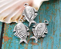 Antique Silver (plated) Fish Pendant 13x23mm