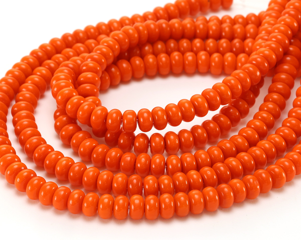 Orange Glass Rondelle 5x8mm