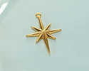 24K Gold (plated) w/ Silver Glitter in Resin Bethlehem Star Pendant 21x30mm
