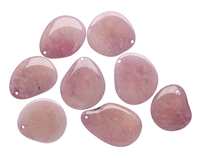 Tagua Nut Violet Groovy Slice 25-35x30-42mm