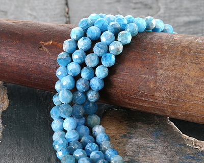 Pacific Blue Apatite (light) Faceted Round 4mm