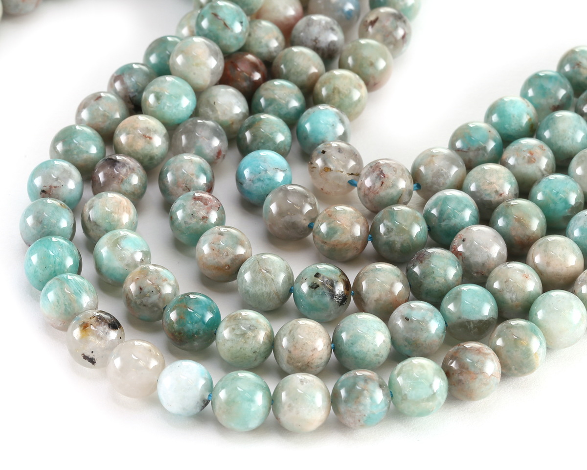 Amazonite w/ Quartz Round 8mm