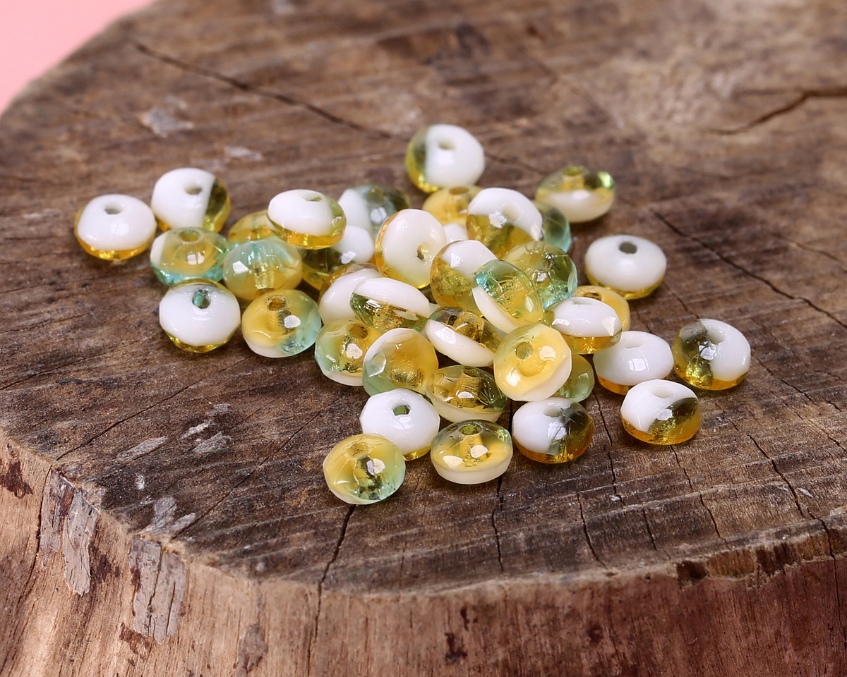 Czech Glass Sunny Coast Fire Polished Rondelle 2x3mm