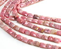 Wood Rhodonite Microfaceted Rectangle 10x8mm