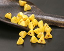 Czech Glass Luster Dandelion Yellow Picasso Half Pinch Bead 4x7mm