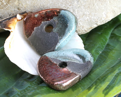 Mykonos Ceramic Raku Metallic Frosted Copper Washer 28-30mm