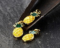 18k Gold (plated) Enamel Pineapple Focal 7.5x15mm