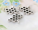 Antique Silver (plated) Dripping Honeycomb Focal Link 21x15.5mm