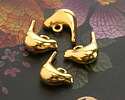 24K Gold (plated) Puff Bird Focal 15x12mm