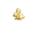 24K Gold (plated) Pink Enamel Bunny Button 11x11.5mm