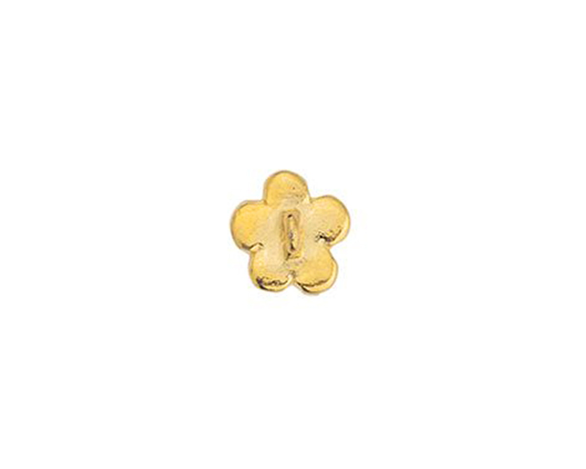 24K Gold (plated) White Enamel Daisy Button 10mm