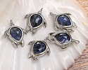 Sodalite w/ Silver Finish Sea Turtle Focal 15x19mm