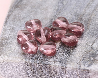 Czech Glass Amethyst Small Heart 6mm