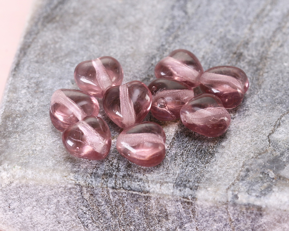 Czech Glass Amethyst Small Heart 6mm