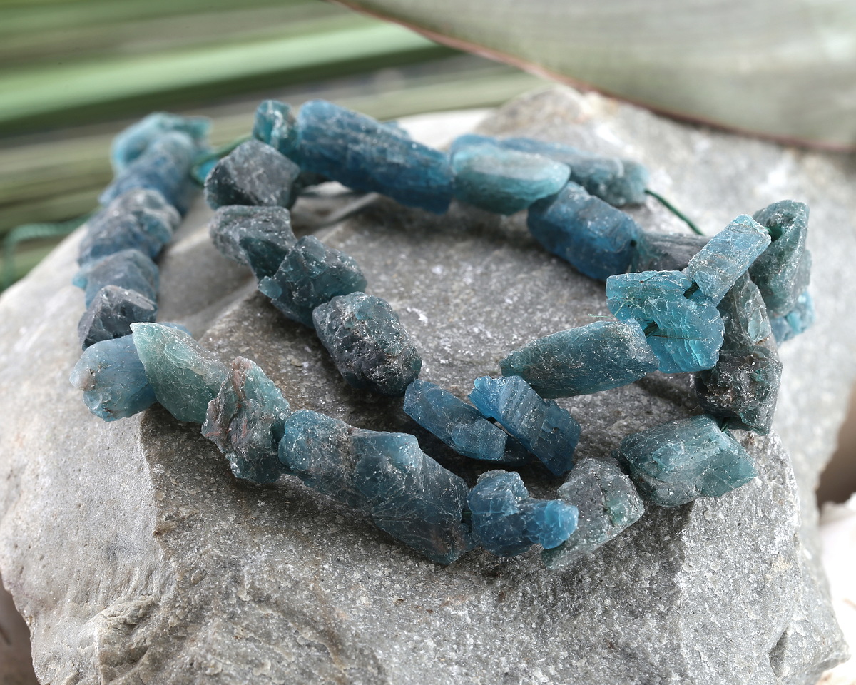 Pacific Blue Apatite Rough Nugget 6-12x6-10mm