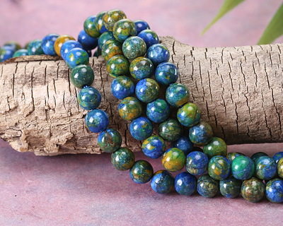 Azurite Crazy Lace Calcite Round 6mm