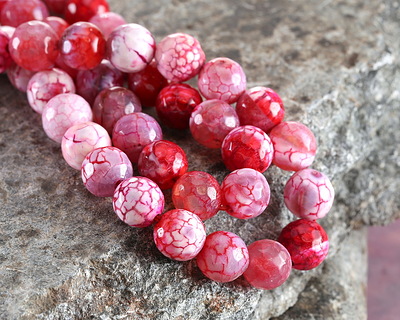 Fuchsia Fire Agate Faceted Round 10mm