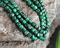 Malachite Faceted Cube 4mm