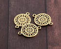 Satin Hamilton Gold (plated) Dahlia Openwork Focal Link 20x14mm
