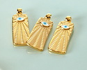 24K Gold (plated) Radiant Enamel Evil Eye Rectangular Focal 11x31mm