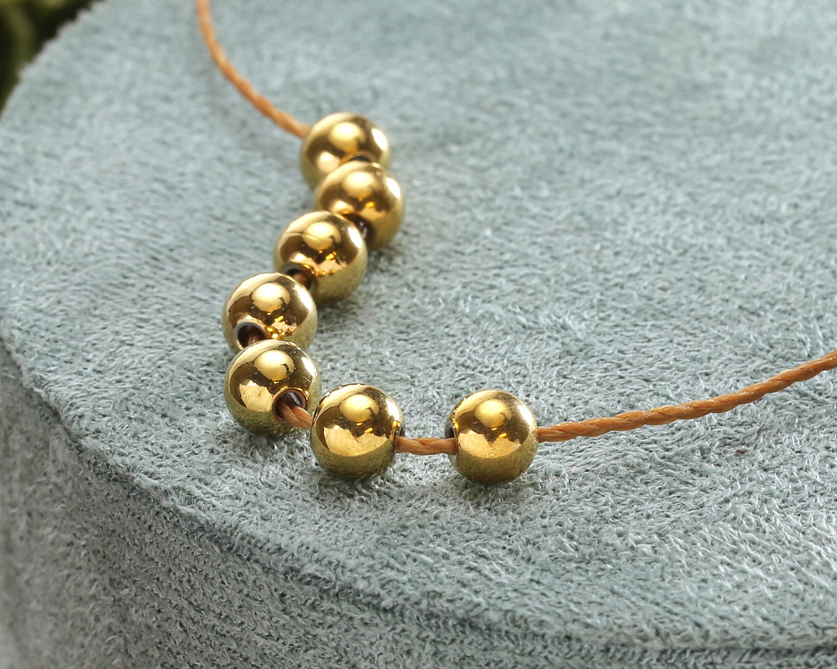 Waterproof 18K Gold PVD Plated Stainless Steel Round 6mm, 1.6mm hole