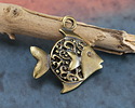 Mykonos Antique Brass (plated) Butterfly Fish Charm 30x32mm