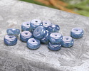 Czech Glass Slate Blue w/ Stone Wash Heishi 4x8mm