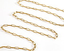 Waterproof 18K Gold PVD Plated Stainless Steel Small Paperclip Chain, 7.9x2.3mm links, 5' Package