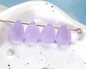 Periwinkle Beach-Style Glass Teardrop Focal 14x10mm