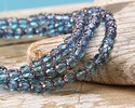 Czech Glass Bronzed Aquamarine Lantern 4mm