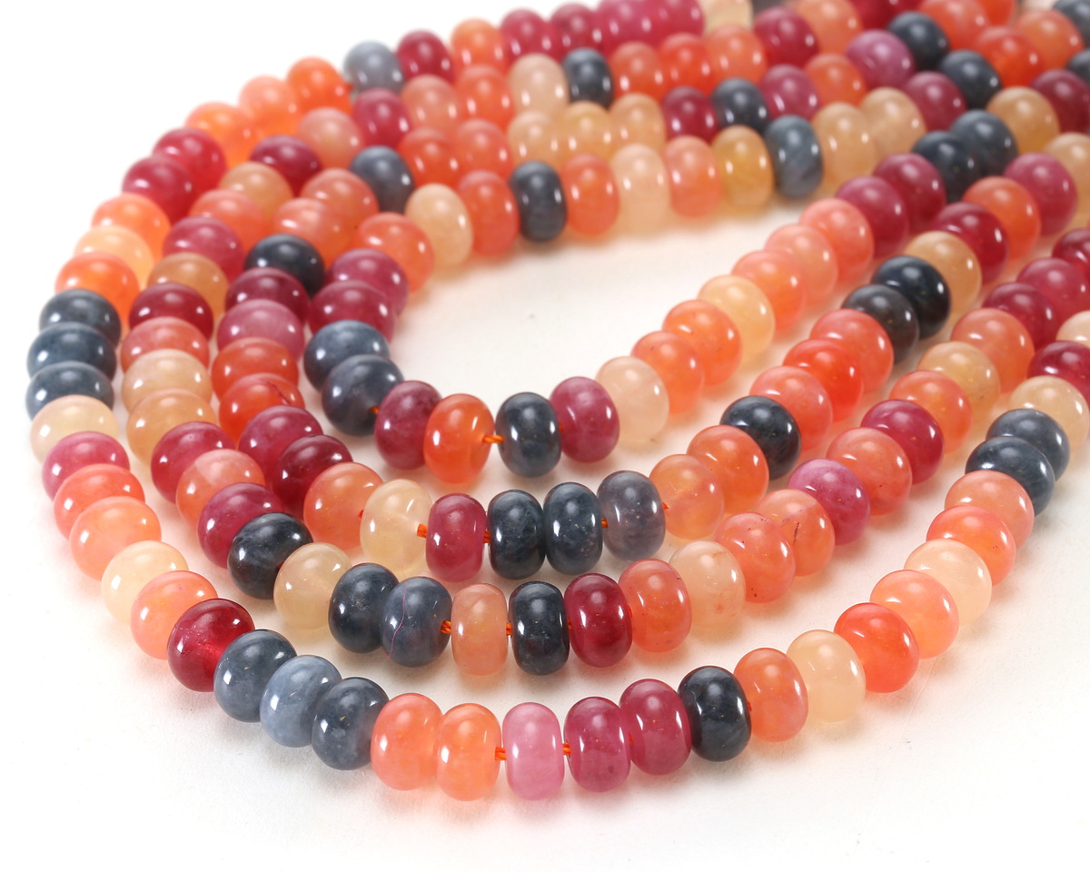 Sunset Mix Agate Rondelle 5x8mm