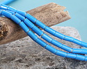 African Aquamarine White Heart Glass Tube 9x4mm