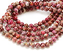 Fuchsia & Turquoise Impression Jasper Round 8mm