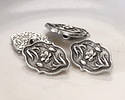TierraCast Antique Silver (plated) Flower Button 13x18mm