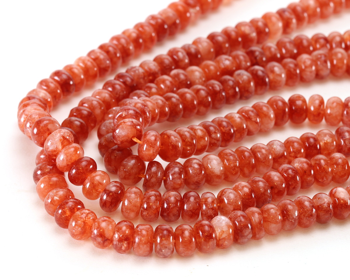 Terra Cotta Agate Rondelle 5x8mm