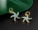18k Gold (plated) Aqua Opal Pavé Starfish Focal 11x14mm