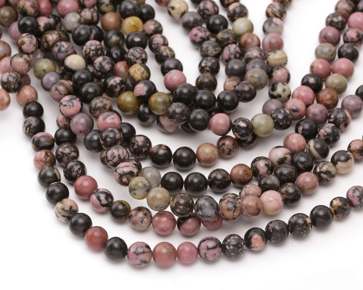 Rhodonite (w/ extra black matrix) Round 8mm