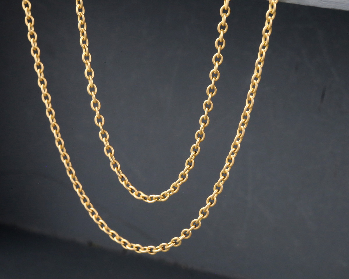 Satin Hamilton Gold (plated) Round Wire Cable Chain, 50m Spool