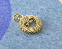 Cobalt Enamel w/ Gold Finish Open Heart in Coin Focal 15.5x18.5mm