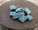 Mykonos Copper (plated) Patina Floral Ornate Rectangle 11x9.5mm