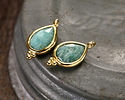 Brazil Amazonite w/ Gold Finish Faceted Teardrop Focal 10x12mm