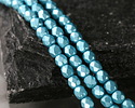 Czech Glass Matte Metallic Aquamarine Fire Polished Round 4mm