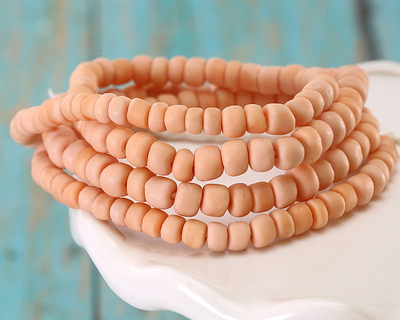 Java Glass Apricot Graduated Gooseberry Beads 3-6x4-6mm