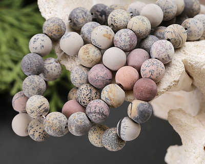 Artistic Stone (matte-dark) Round 8mm